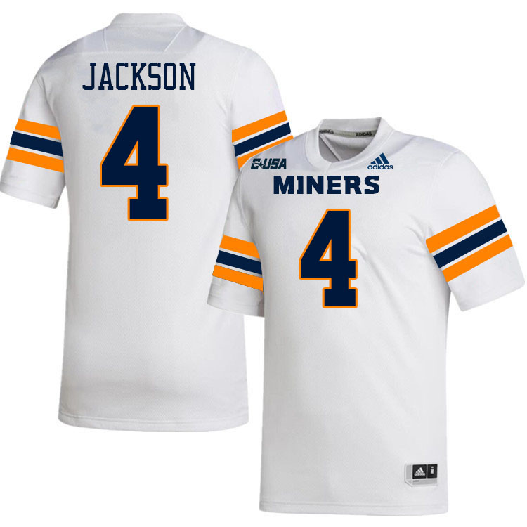 Jevon Jackson UTEP Jersey,UTEP Miners #4 Jevon Jackson College Football Jersey,Uniforms-White